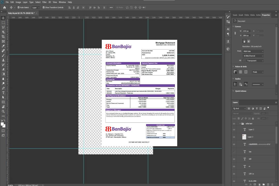 Modèle Word et PDF de relevé hypothécaire de BanBajío au Mexique template Modèle Word et PDF de relevé hypothécaire de BanBajío au Mexique template